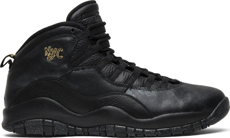 Air Jordan 10 Retro NYC Sneakers, Black