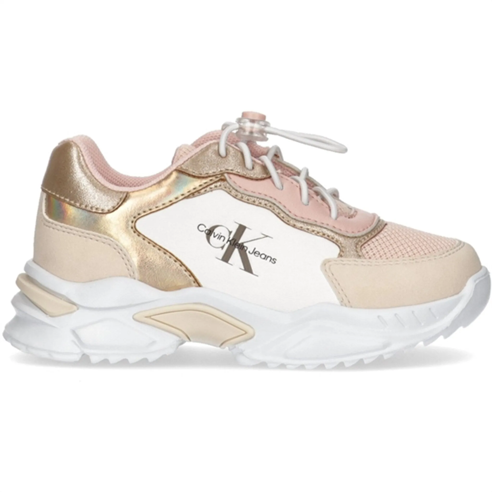 Calvin Klein Low Cut Lace-Up Sneakers Beige/Nude/White
