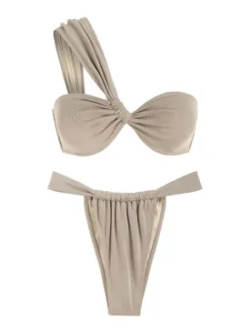 Classic Ruched High-Cut Bikini Set
