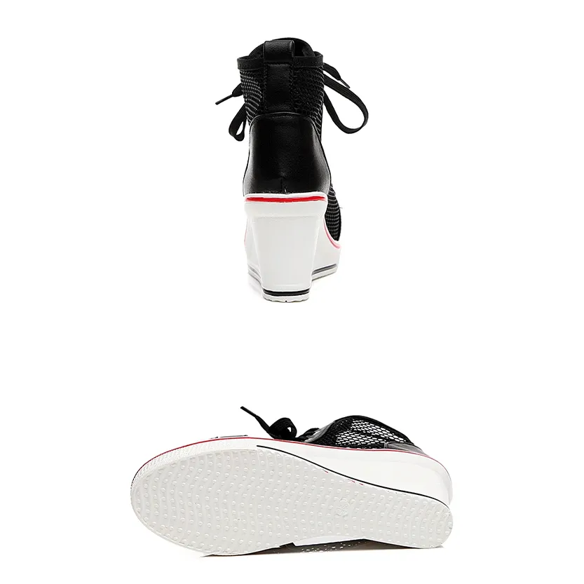 Funki Buys | Boots | Women's High Top Mesh Platform Sneakers