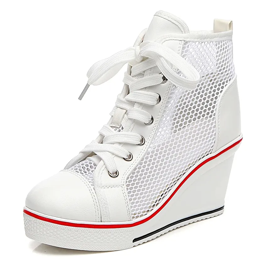 Funki Buys | Boots | Women's High Top Mesh Platform Sneakers