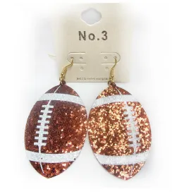 Glitter Football Earrings