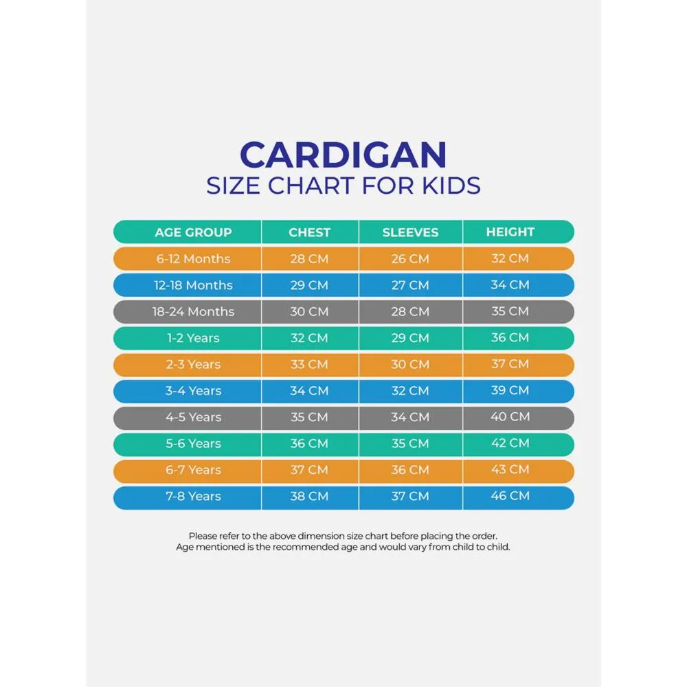Kids Light Blue with Striking Orange Cardigan Sweater V neck