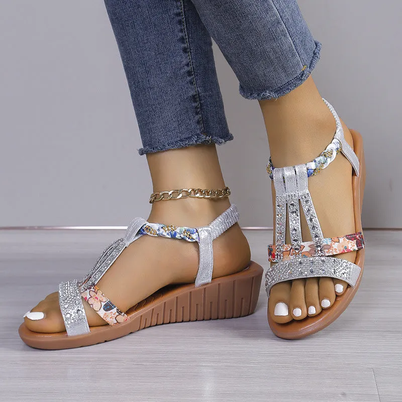 Last Day Sale 50% OFFWomen's New Summer Rhinestone Open Toe Sandals