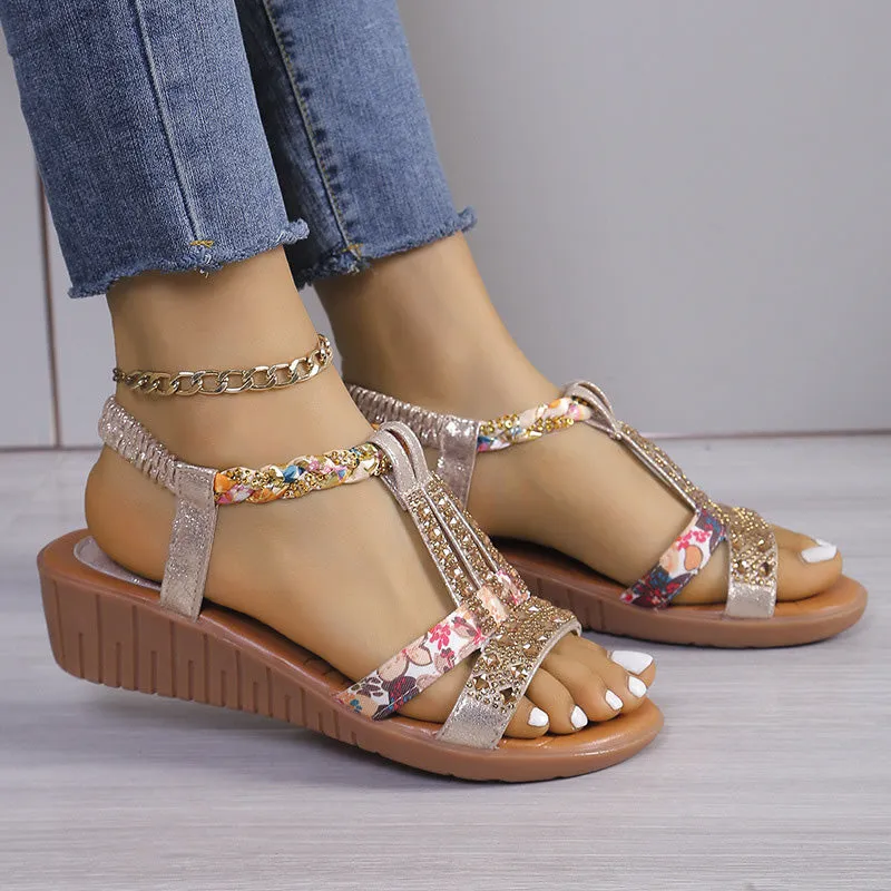 Last Day Sale 50% OFFWomen's New Summer Rhinestone Open Toe Sandals