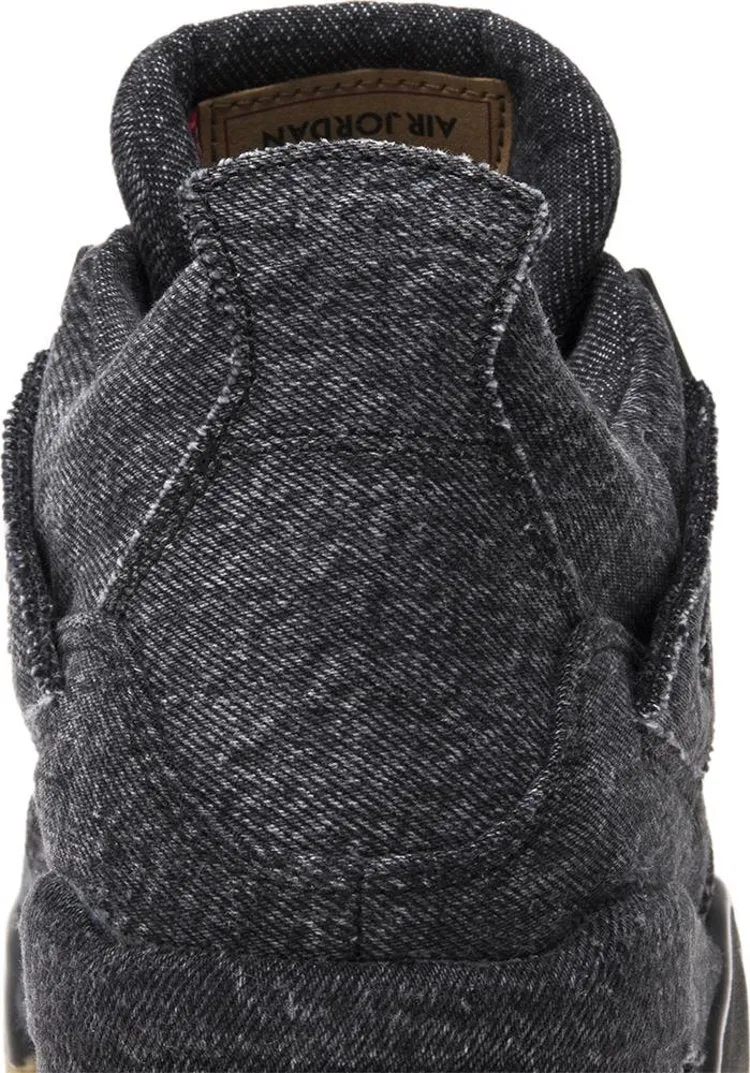 Levis x Air Jordan 4 Retro GS Black Denim sneakers, black