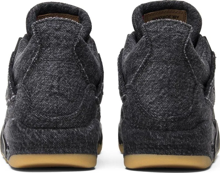 Levis x Air Jordan 4 Retro GS Black Denim sneakers, black