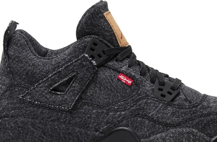 Levis x Air Jordan 4 Retro GS Black Denim sneakers, black