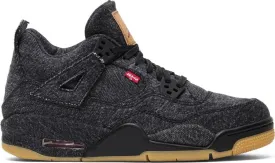 Levis x Air Jordan 4 Retro GS Black Denim sneakers, black