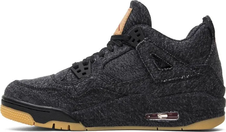 Levis x Air Jordan 4 Retro GS Black Denim sneakers, black