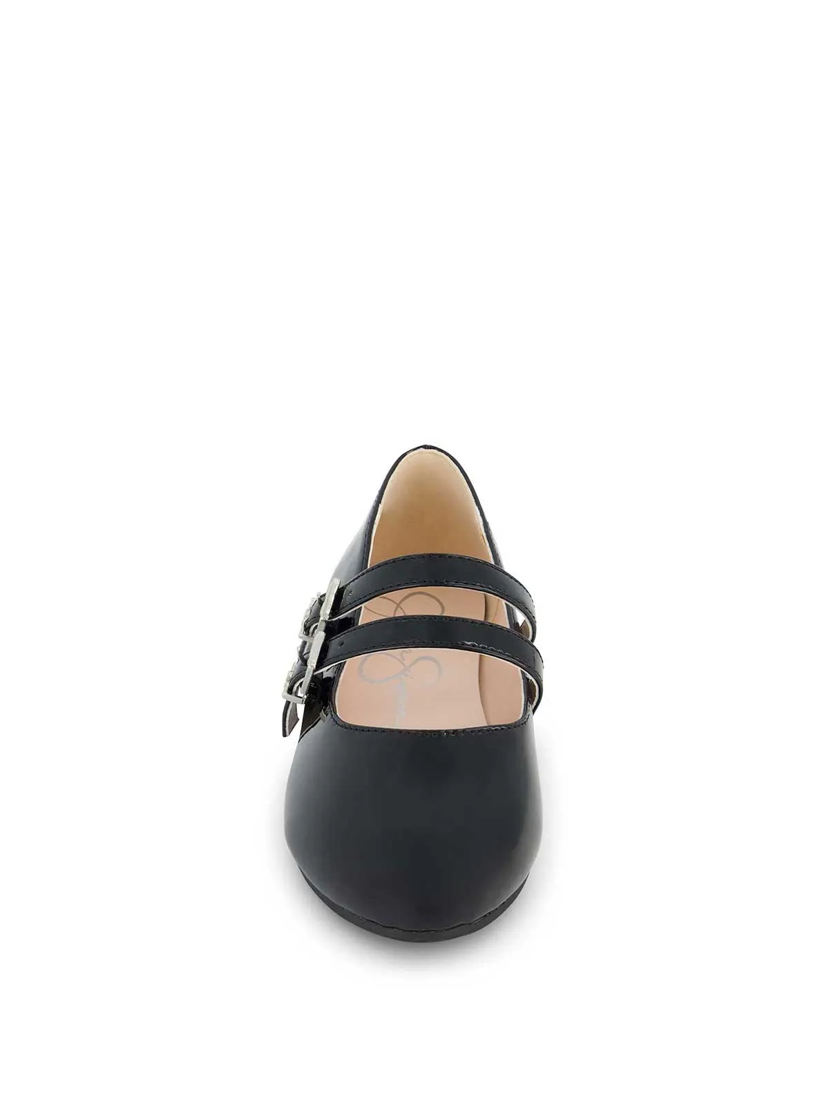 Little Girls' Amy Double Strap Ballet Flat in Black