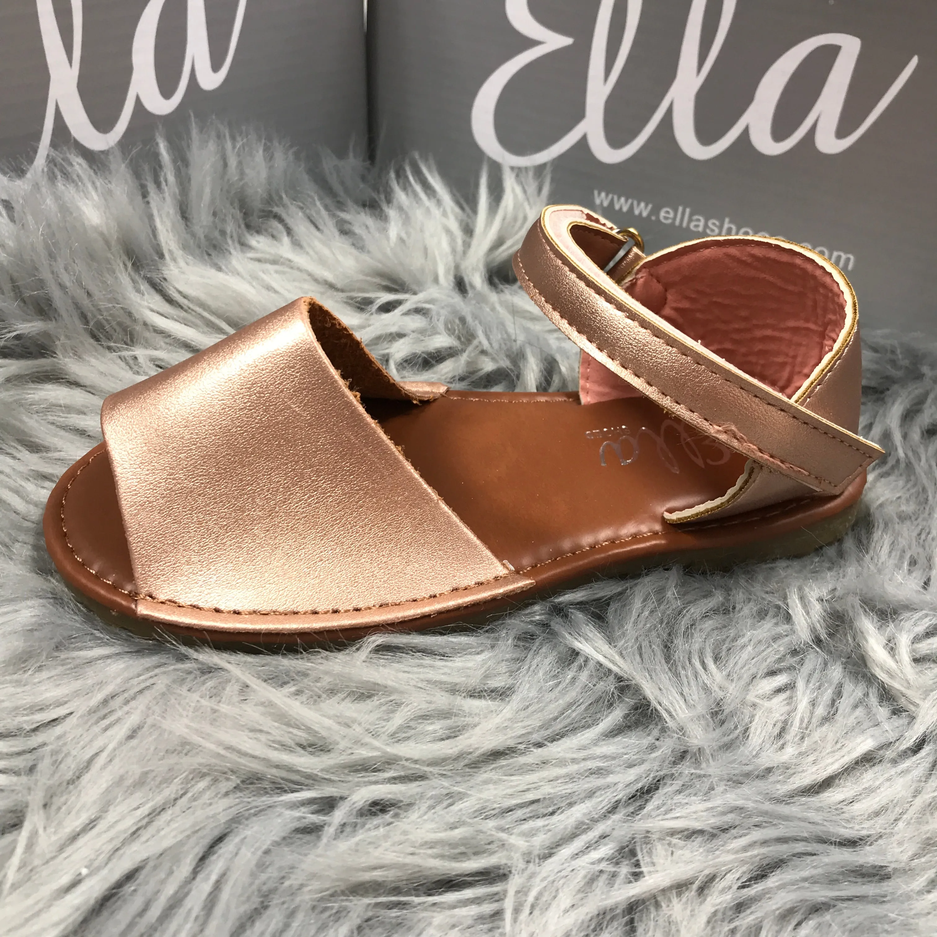 Matt Rose Gold Spanish Sandals
