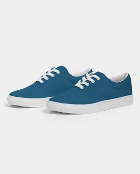 Medium Dark Blue Cyan Men's Canvas Sneakers | Men's | Medium Dark Pure Blue Cyan | C100M25Y0K60