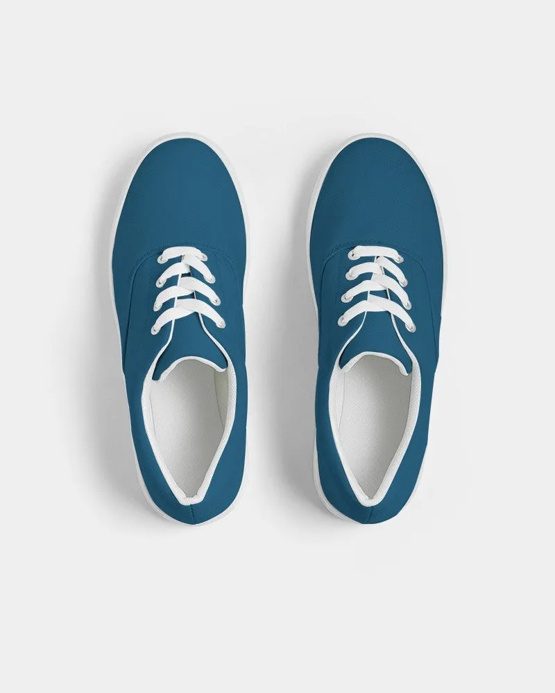 Medium Dark Blue Cyan Men's Canvas Sneakers | Men's | Medium Dark Pure Blue Cyan | C100M25Y0K60