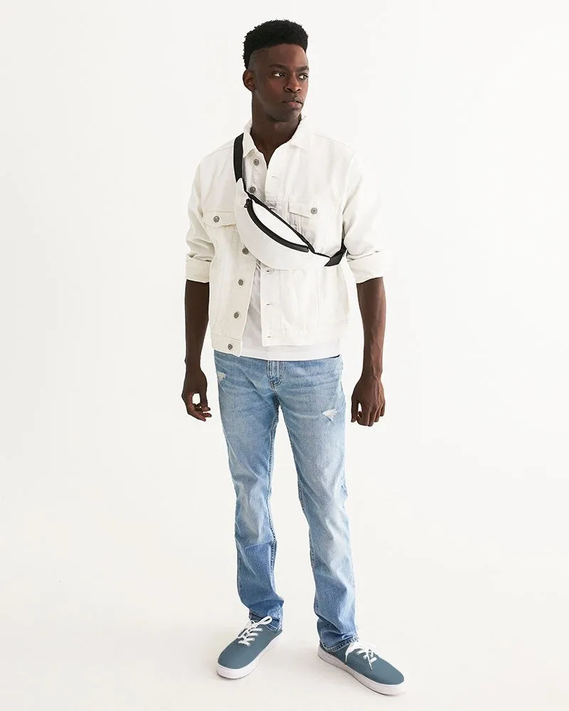 Medium Dark Cyan Men's Canvas Sneakers | Men's | Medium Dark Pale Pastel Cyan | C30M0Y0K60