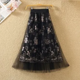 Spring Summer Midi Women Skirt