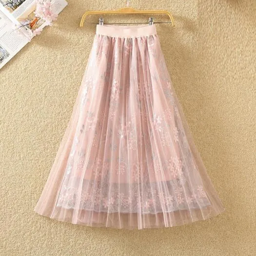 Spring Summer Midi Women Skirt
