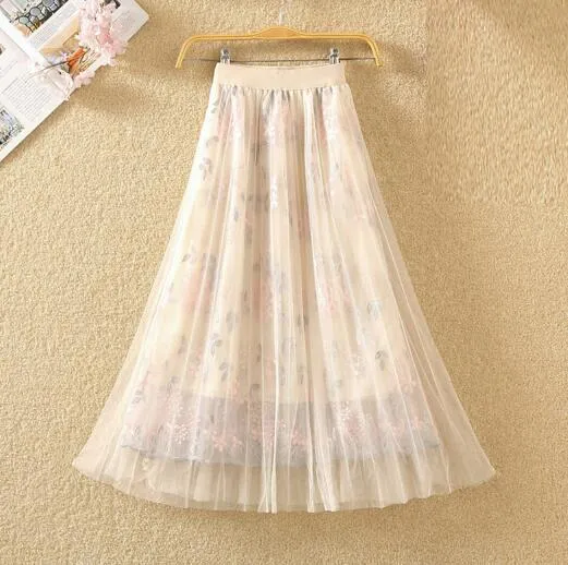 Spring Summer Midi Women Skirt