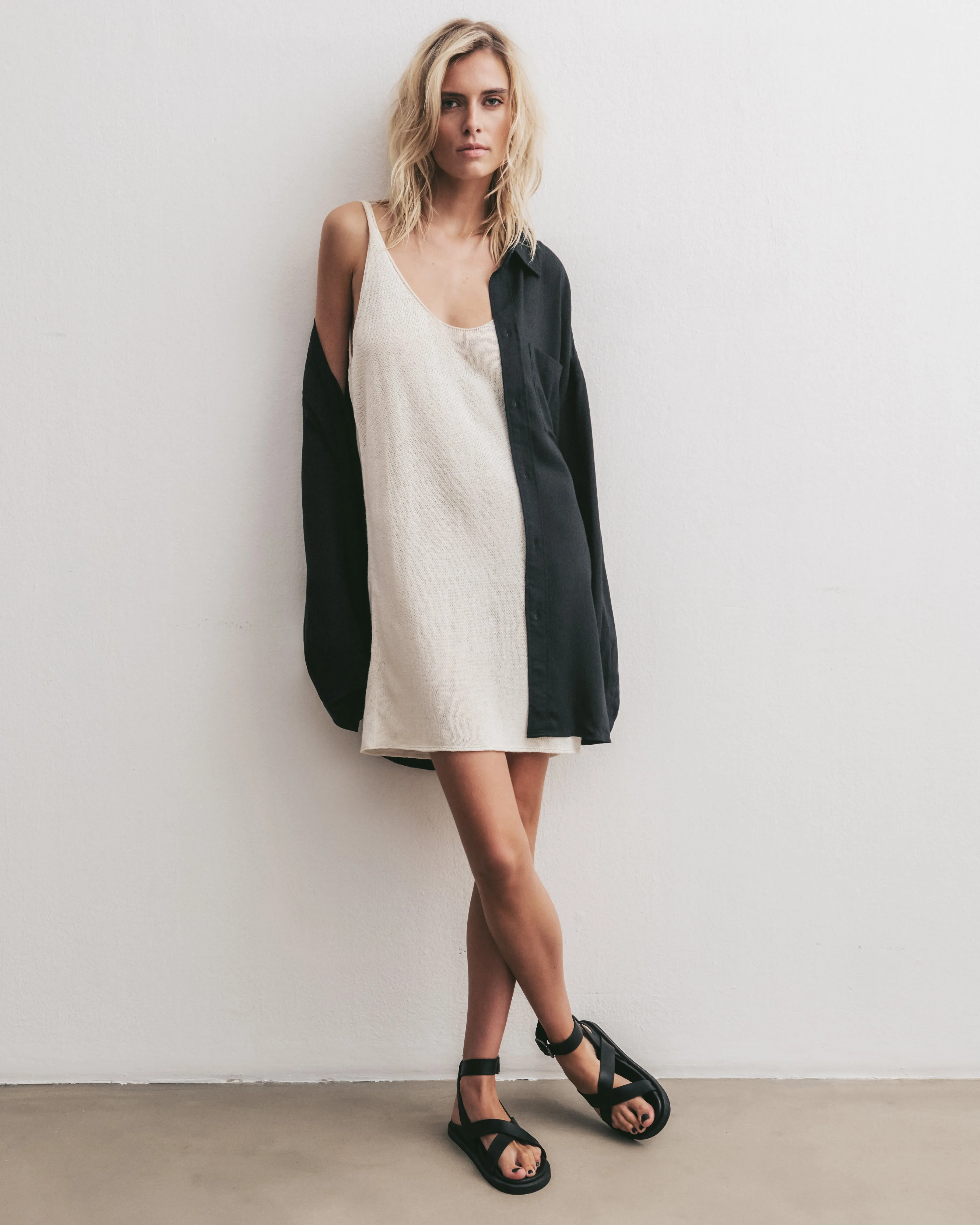 The Black Strappy Leather Sandals