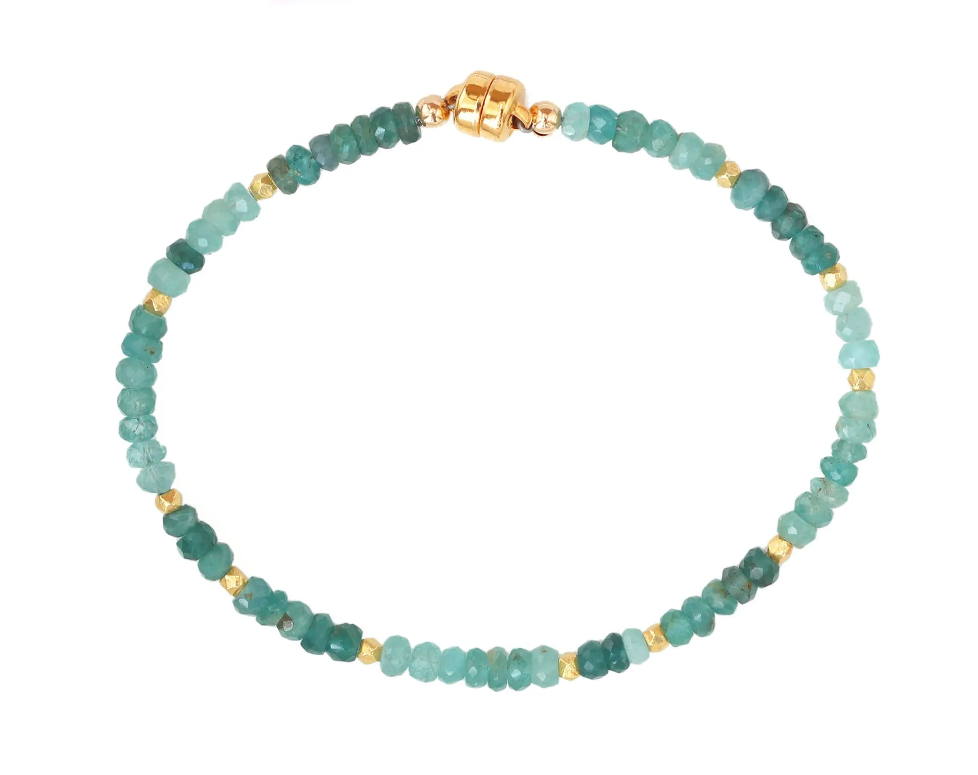 Turquoise Grandiederite Beaded Magnetic Bracelet